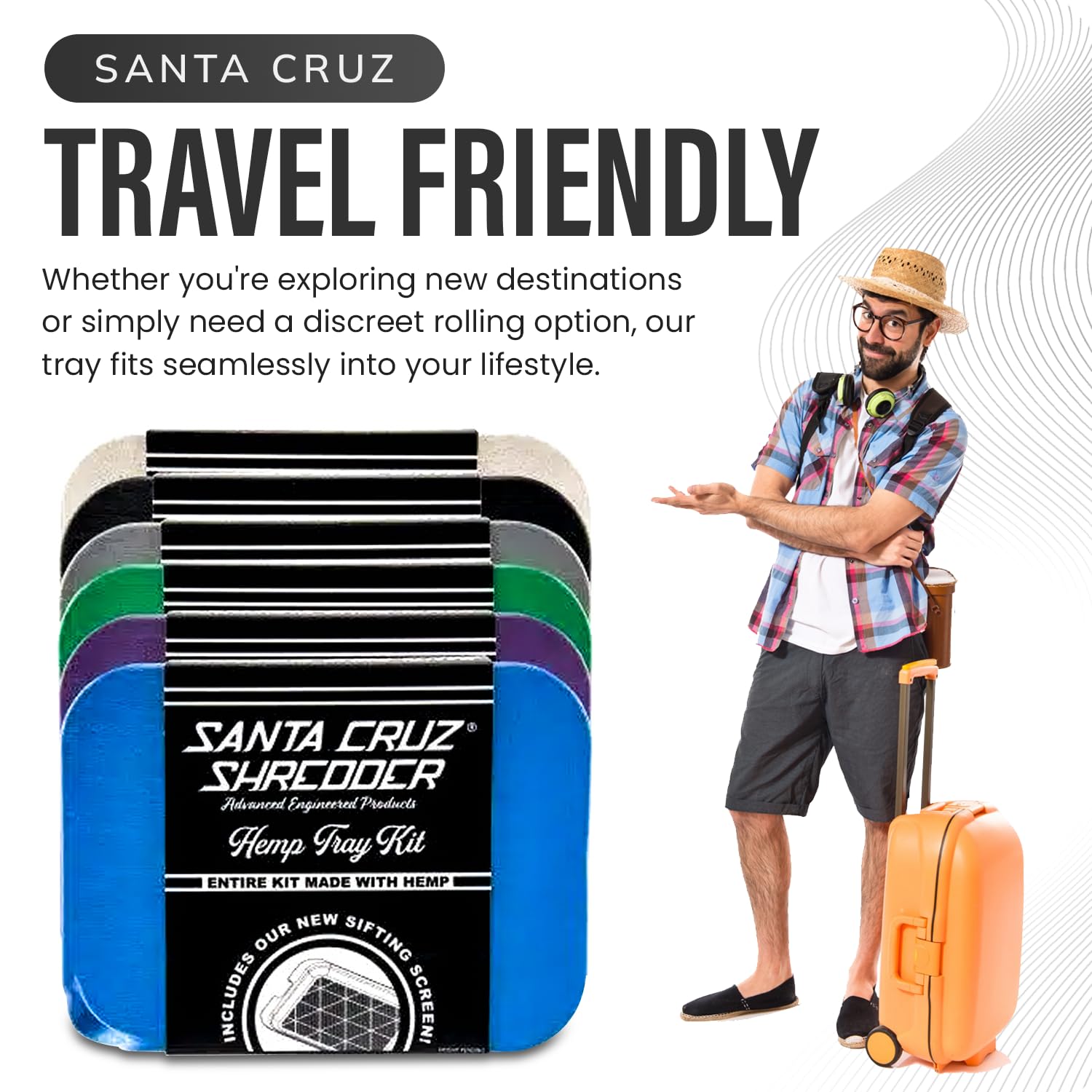 Santa Cruz Shredder Tray Kit With Spout For Easy Filling Smooth Rounded Edges - Small (Purple)