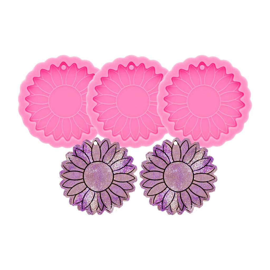3pc Marijuana Silicone Keychain Mold, Pot Leaf Hemp Resin Epoxy Molds with 10Pc Key Ring (DY0156+DY0156+DY0156+PJ)