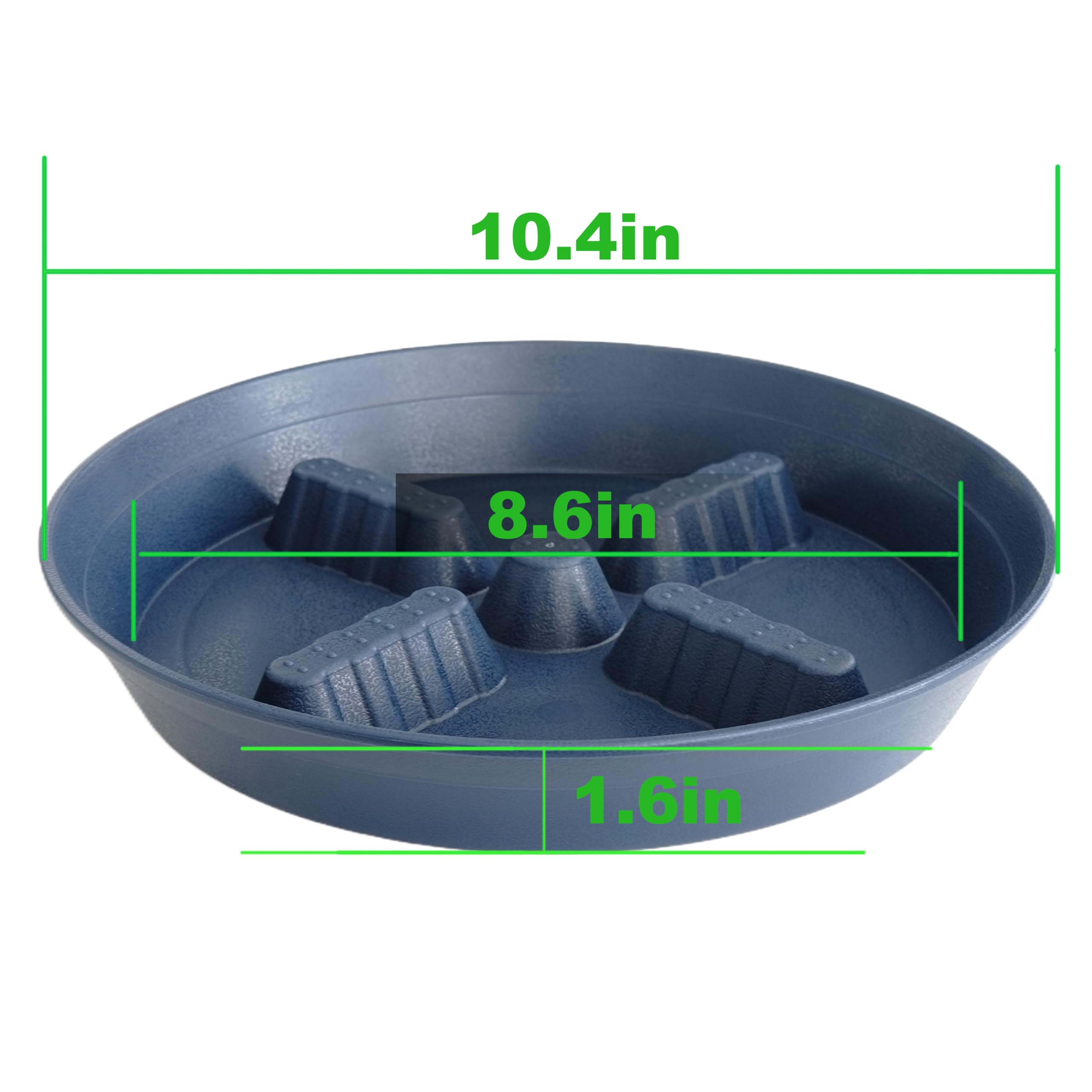 4 Pack Plant Saucer 8 inch, 10 12 14 17 inch, Plant Stand Plastic Plant Saucers for Indoors Outdoor, Heavy Duty Flower Planter Drip Trays for Pots, Pot Saucers for Plants, Grow Bags Saucers