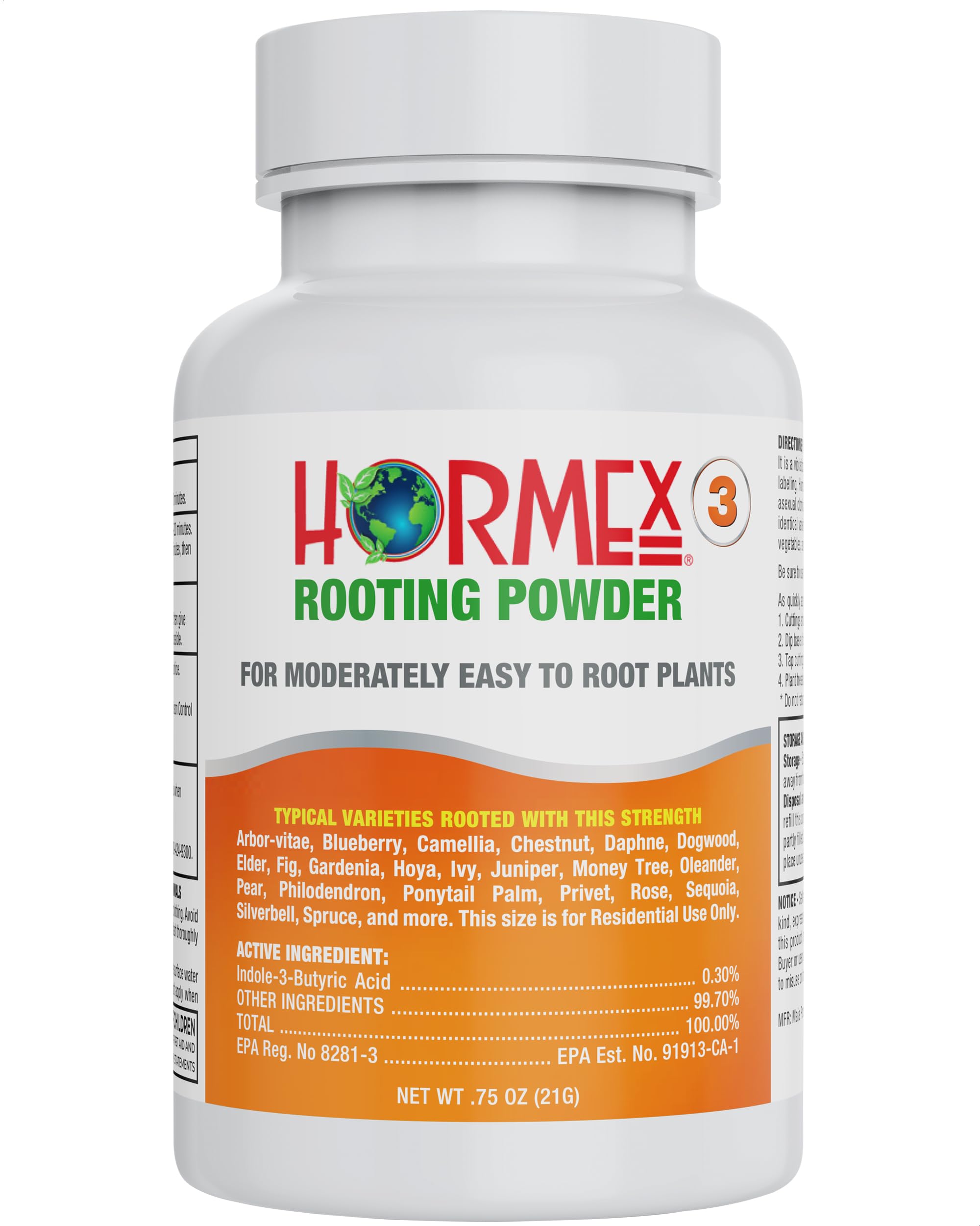 Hormex Rooting Hormone for Cuttings #16 - Max-Strength Powder (1.60% IBA) | Maximum Strength Rooting Hormone, Root Stimulator for Plants, Rooting Powder Compound for Difficult Hardwood Plants & Trees