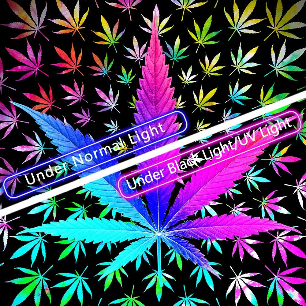 VEIGIKE Cool Trippy Weed Tapestry, Neon Tie Dye Marijuana Leaf Cannabis Art Tapestry Wall Hanging for Men Bedroom, Colourful Blacklight Tapestries Poster Blanket College Dorm Home Decor (90X70)