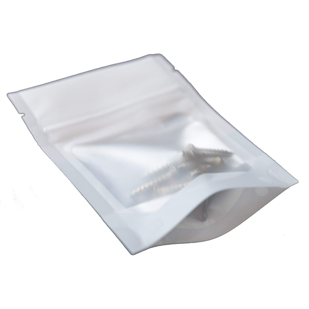 HANSER | Smell Proof Odorless Mylar Resealable Foil Pouch Bags with clear Window | Stand up bottom | Airtight | matte black | 100 Pieces | 4x6 inches
