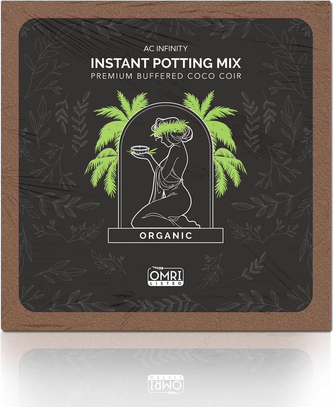 AC Infinity Instant Potting Mix, 2 lb. Premium Buffered Coco Coir Brick | Coconut Compost as Potting Soil Omri Listed, Low EC and pH Balance for Hydroponics Plant Growing and Propagation