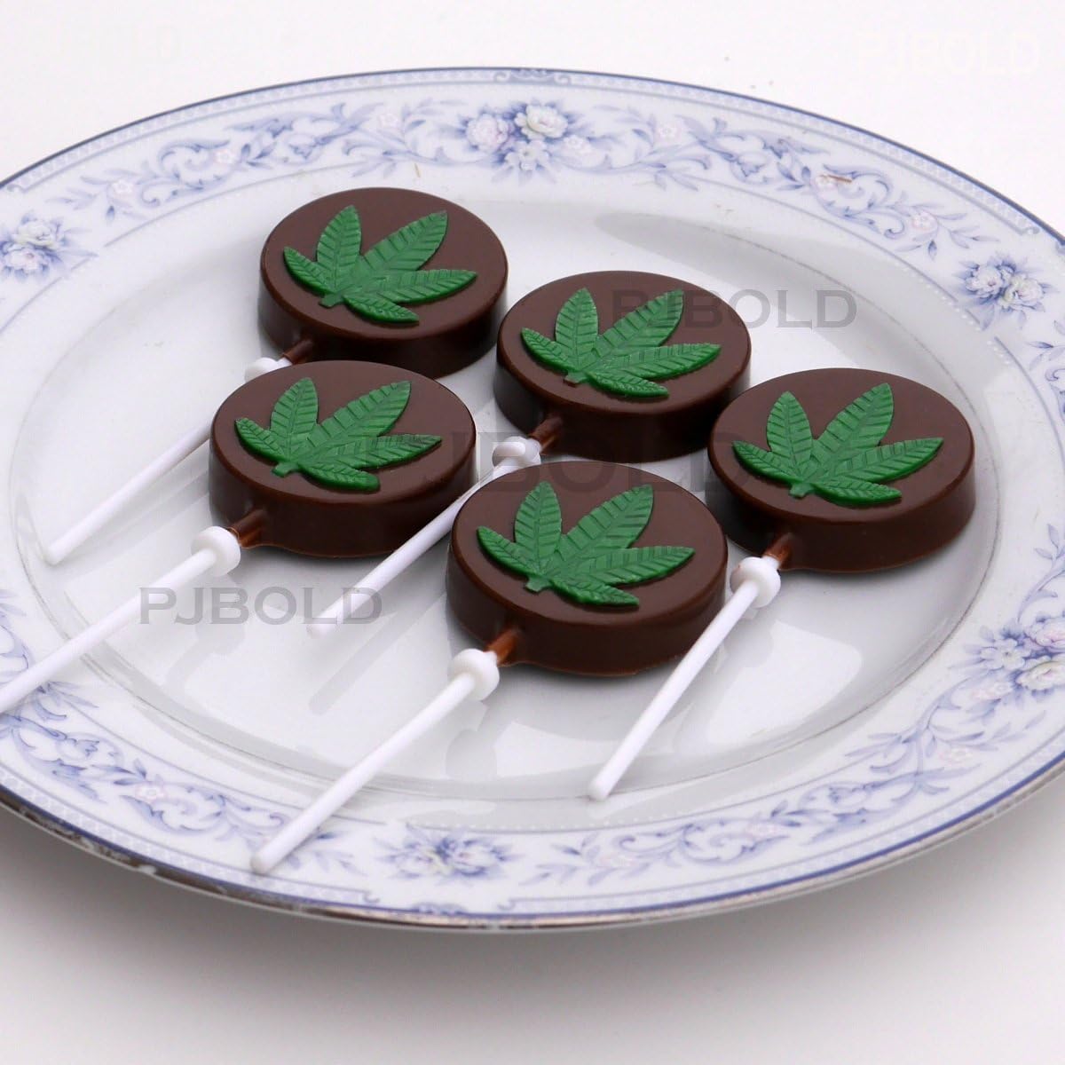 Marijuana Leaf Lollipop Silicone Candy Mold Tray, 2 Pack