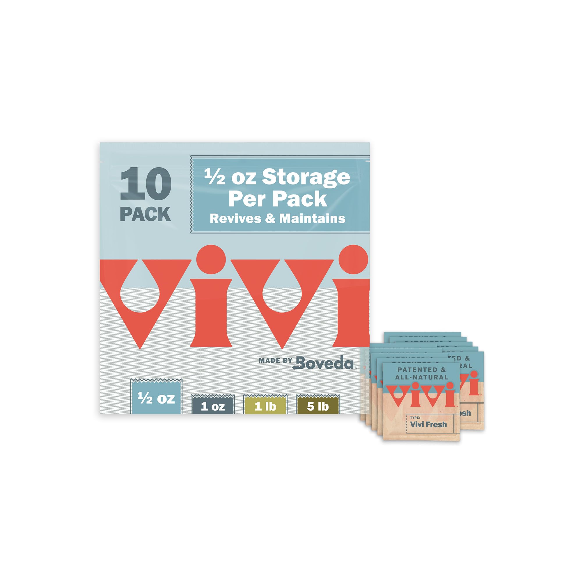Vivi Fresh 5 LB Humidity Control Pack | Individually Wrapped | For All Airtight Storage Containers, Store Longer and Preserve Freshness | Made in the USA by Boveda