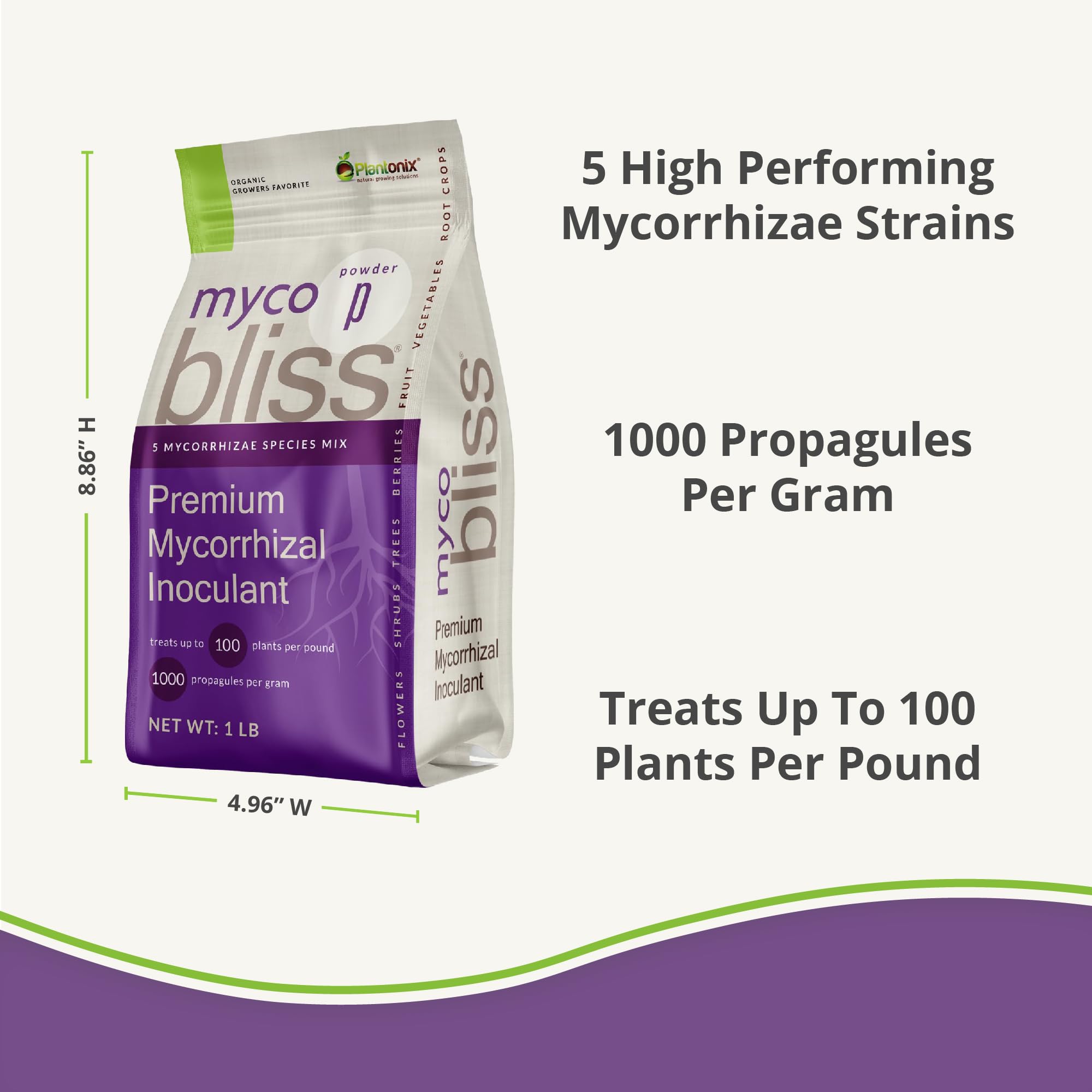 Myco Bliss Granular (2lbs) - Mycorrhizal Fungi for Plants - 5 Strain Mycorrhizal Inoculant with 1000 Propagules Per Gram - Highly Concentrated Mycorrhizae for Plants, Potting Soil, & Garden Soil