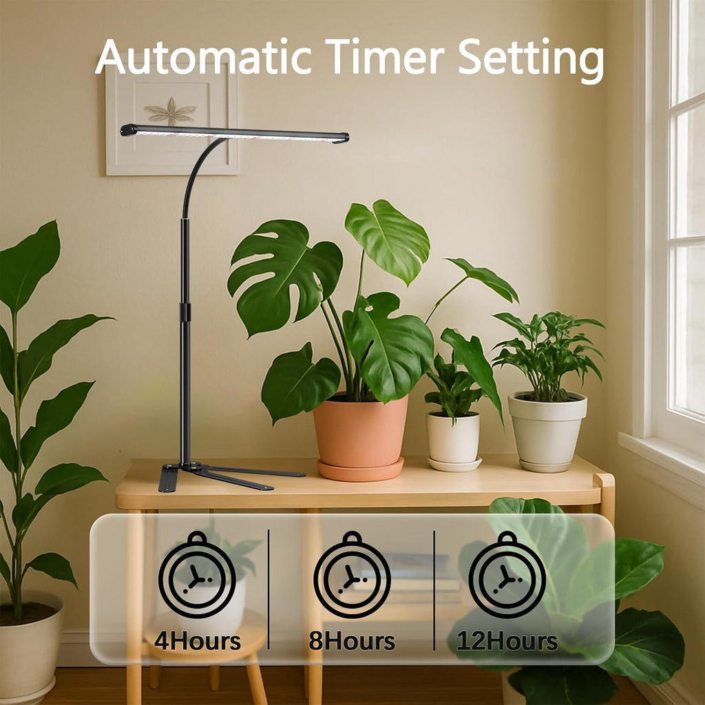 GYTF Super-Bright Plant Grow Light, 6000K 108LEDs Full Spectrum Plant Lamp with Timer 4/8/12Hrs & Height Extendable for Home Office Desktop Indoor Plants, 12V 3A High Power Output for Faster Growth