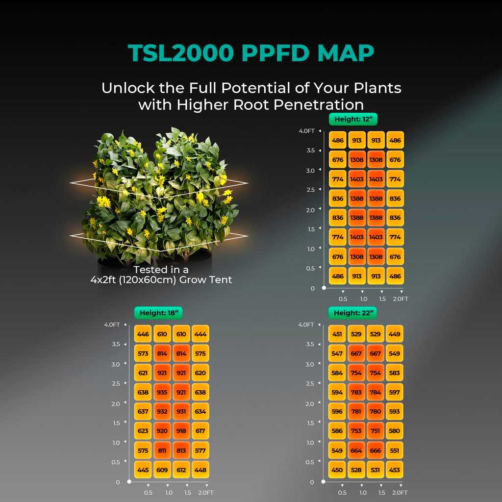MARS HYDRO 150W TS1000 LED Grow Light for Indoor Plants Full Spectrum | Patented Reflective Hood, Dimmable & Silent Fanless, Daisy-Chain Link, Uniform Light for 2x2/3x3 Grow Tent, Veg to Bloom