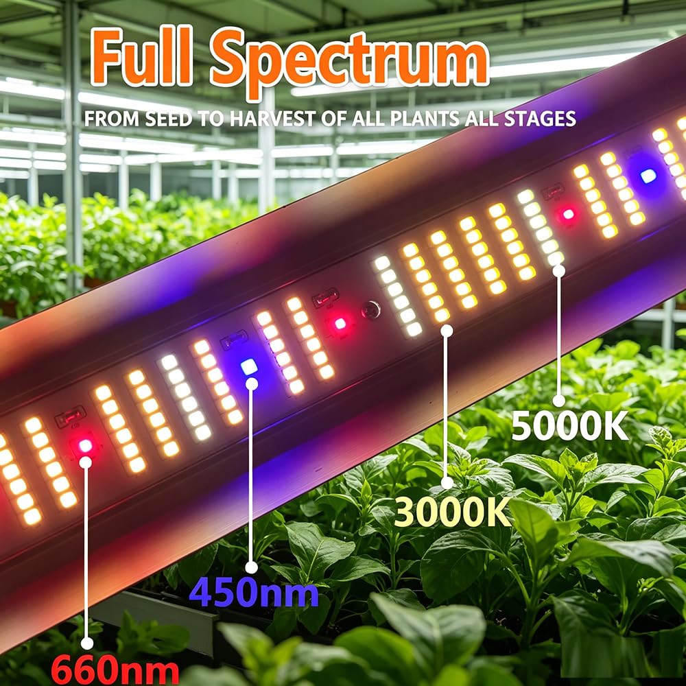 Under Canopy Led Grow Light Bars Full Spectrum Led Grow Lamps Grow Lights for Indoor Plants Dimmable Daisy Chain for Grow Lights Supplemental Lighting for Grow Tent