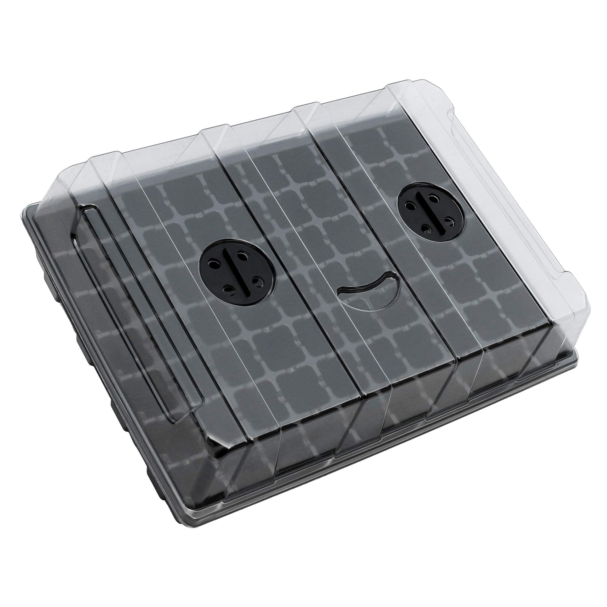 Gardzen 5-Set Seed Starter Tray Kits, Durable Plant Germination Trays with Humidity Vented Domes and Bases, Ideal for Seed Starting, Indoor Gardening, and Greenhouse (Total 200 Cells) | Durable Plant Germination Kit with Humidity Control Domes for Indoor