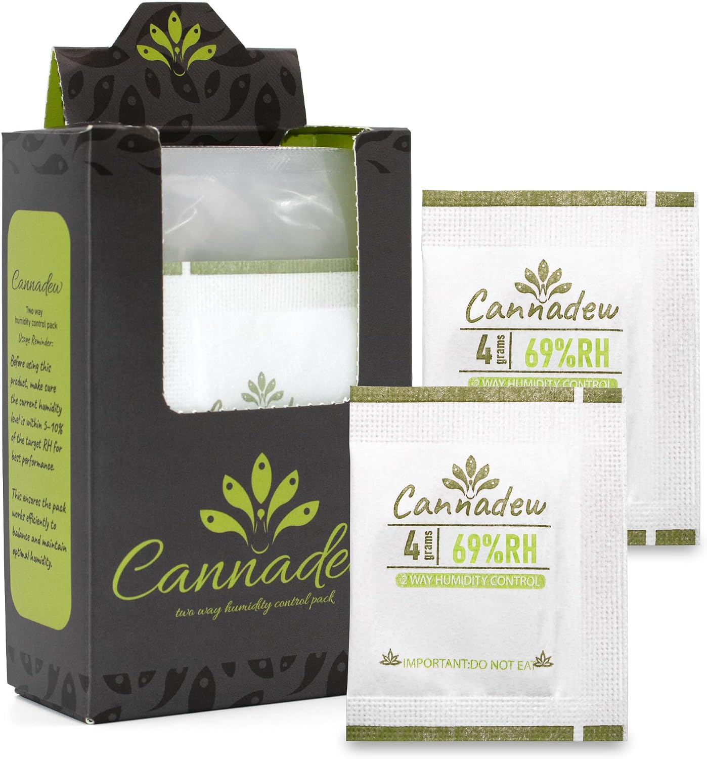 62% RH, 8g (15 Pack) Cannadew Humidity Packs Two-Way Humidity Control Pack - Moisture Absorbers & Hydration Packets for Curing and Storage