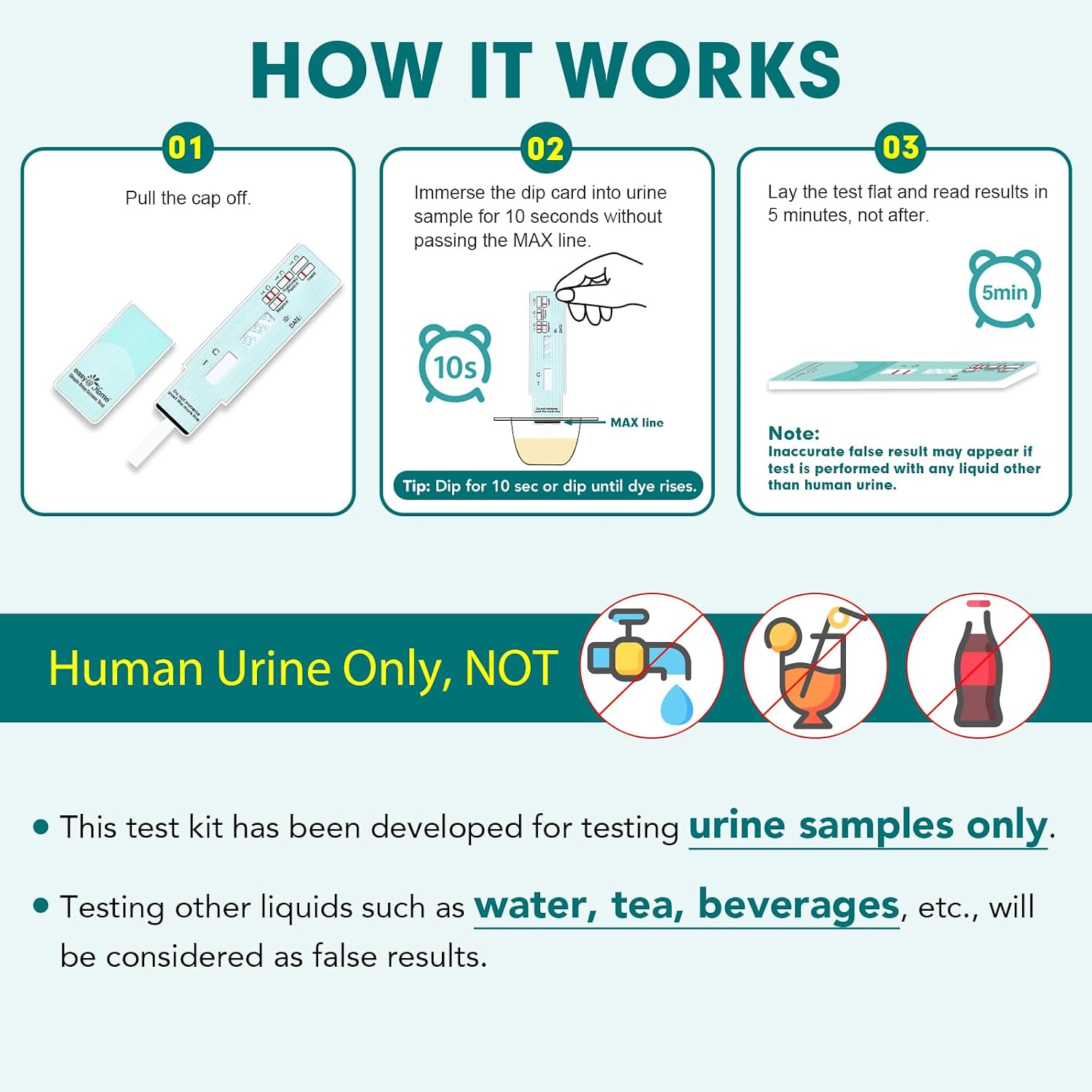 Easy@Home 15 Pack Marijuana Drug Test Kit - Urine THC Test for Home Use | THC Urine Tests (Cannabinoids Test) for Home Use, THC Detox Testing Kits 50ng/mL, Drug Testing Kit Track THC Detox #EDTH-114