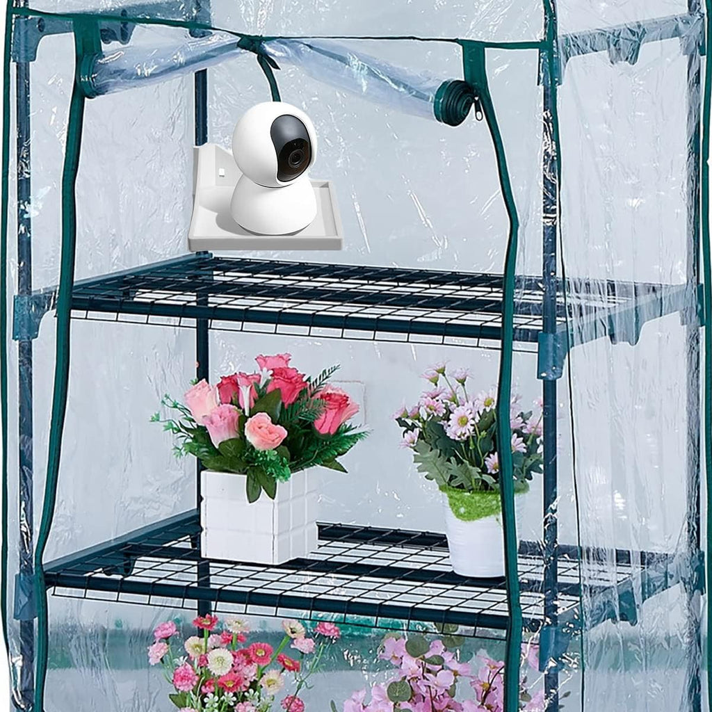 4 PCS Grow Tent Corner Shelf,16 mm Grow Tent Accessories | White Grows Tents Shelves for Place The Hygrometer Camera and Planting Equipment BLACK/WHITE (White/4PCS)