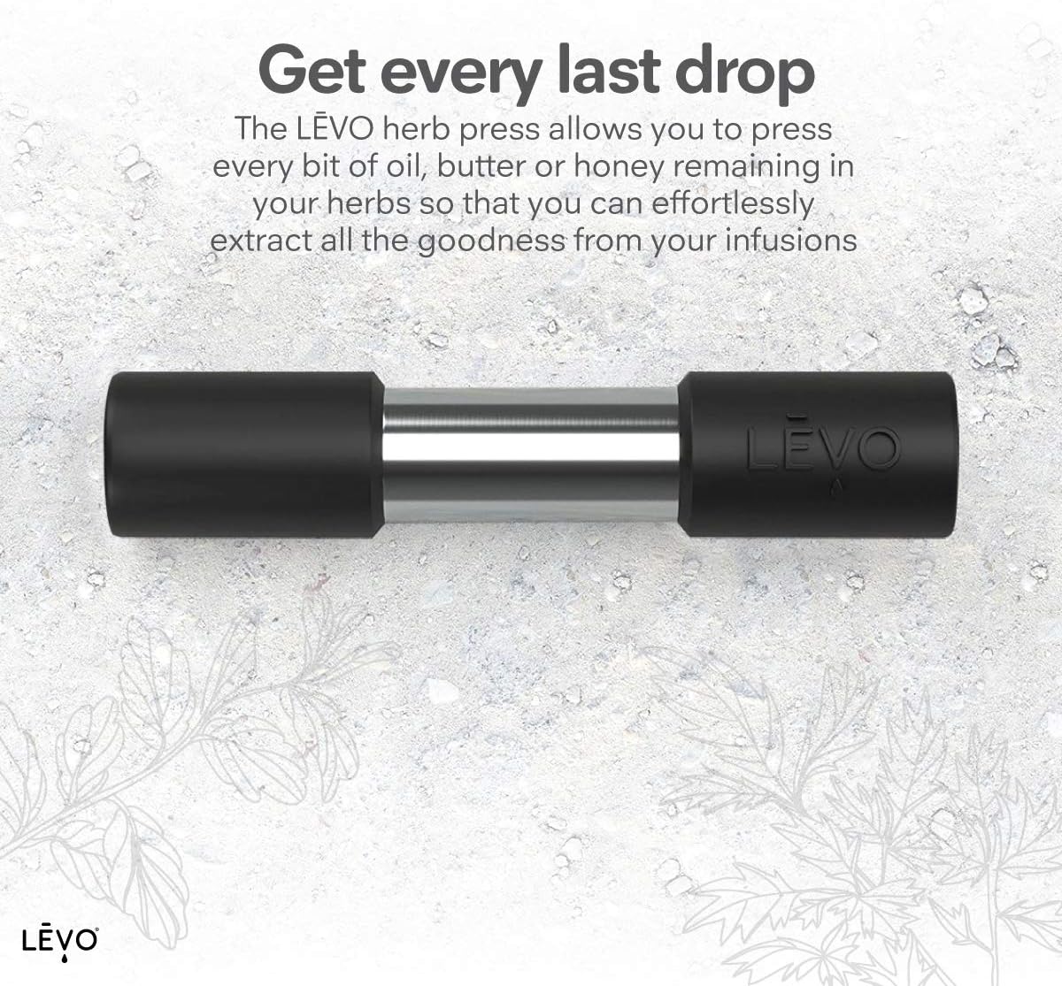 LĒVO Herb Press - Stainless Steel and Silicone Herb Press - Accessory for LĒVO I & LĒVO II - Extract Every Drop of Your LĒVO Herbal Infusions