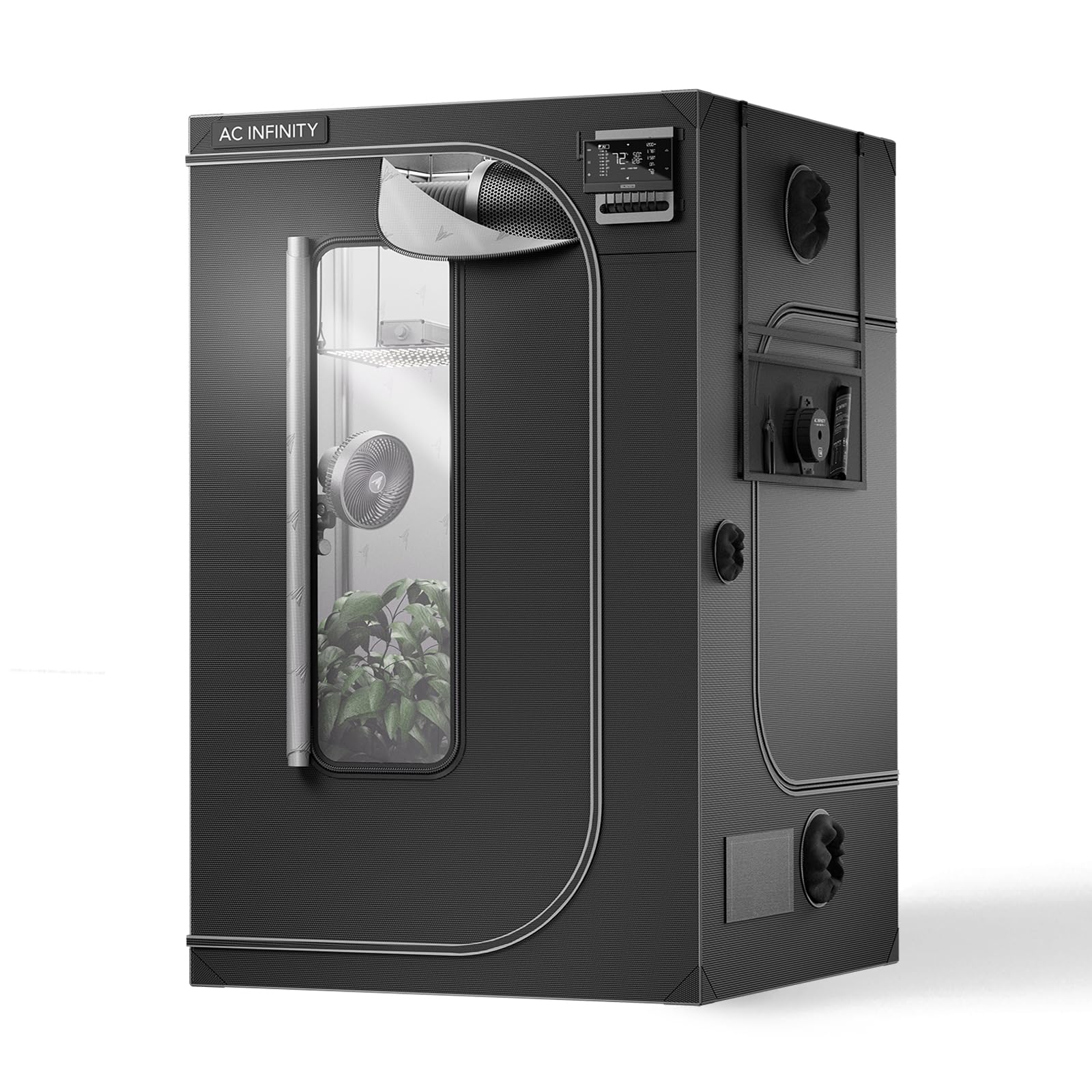 AC Infinity CLOUDLAB 422, Advance Grow Tent 2x2, Thickest 1" Poles | 2000D Mylar Canvas, Lab-Tested Highest Reflectivity, Largest Zipper Window, Controller Mount Plate, 24" × 24" × 48" Grow Tent
