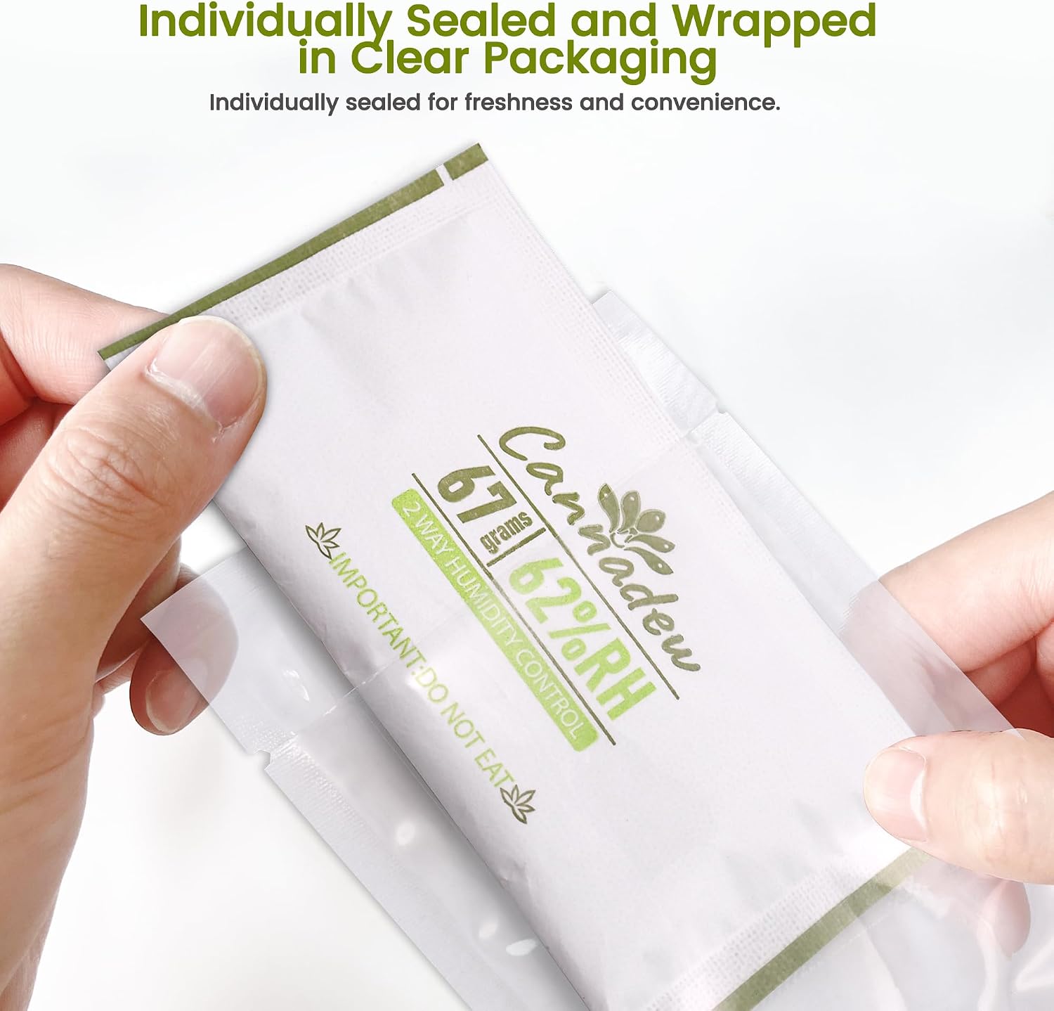 62% RH, 8g (15 Pack) Cannadew Humidity Packs Two-Way Humidity Control Pack - Moisture Absorbers & Hydration Packets for Curing and Storage