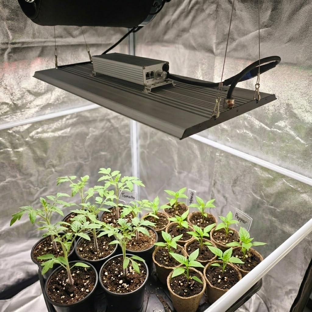 MA2000 LED Grow Lights for Seed Starting Vegetables Bloom, 200W Dimmable Daisy Chain, Grow Lights for Indoor Plants Full Spectrum for 2x4/4x4ft Coverage, Grow Tent, High Yield Cultivation