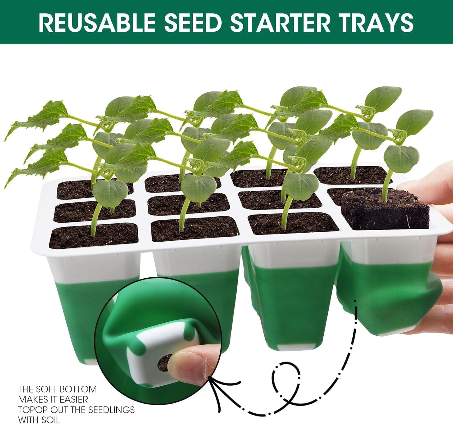 10-Pack Self Watering Seed Starter Tray with Grow Light 120Cell | Smart Timer, Humidity Dome, Ideal For Indoor Plant Germination, Seedling Growing, and Seed Starting Kit