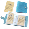 Seed Organizer Storage Binder with 50 PCS Resealable Seed Envelopes, Cyan | 50 Pockets, 3.5x5 Inch Clear Sleeves, Seed Saver for Garden Lover
