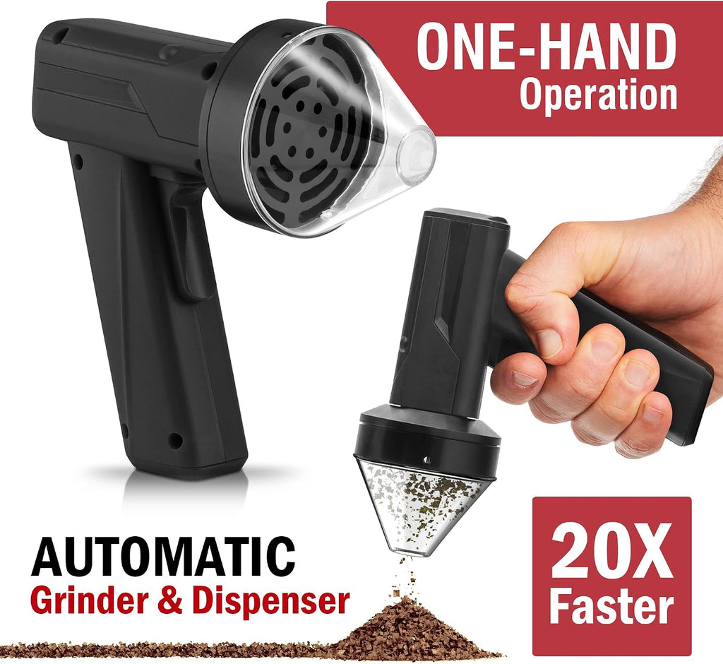 2.5" Large Electric Grinder Herb Grinder, Auto Spice Grinder with Auto Dispensing (Black)