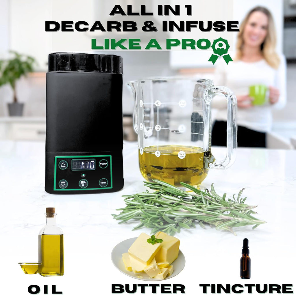 2 in 1 Decarboxylator & Infuser Machine for Butter, Oil & 2 Gummies Molds | Easy Butter Infusion Decarboxylation Machine, Includes Recipe eBook, 2 gummy trays
