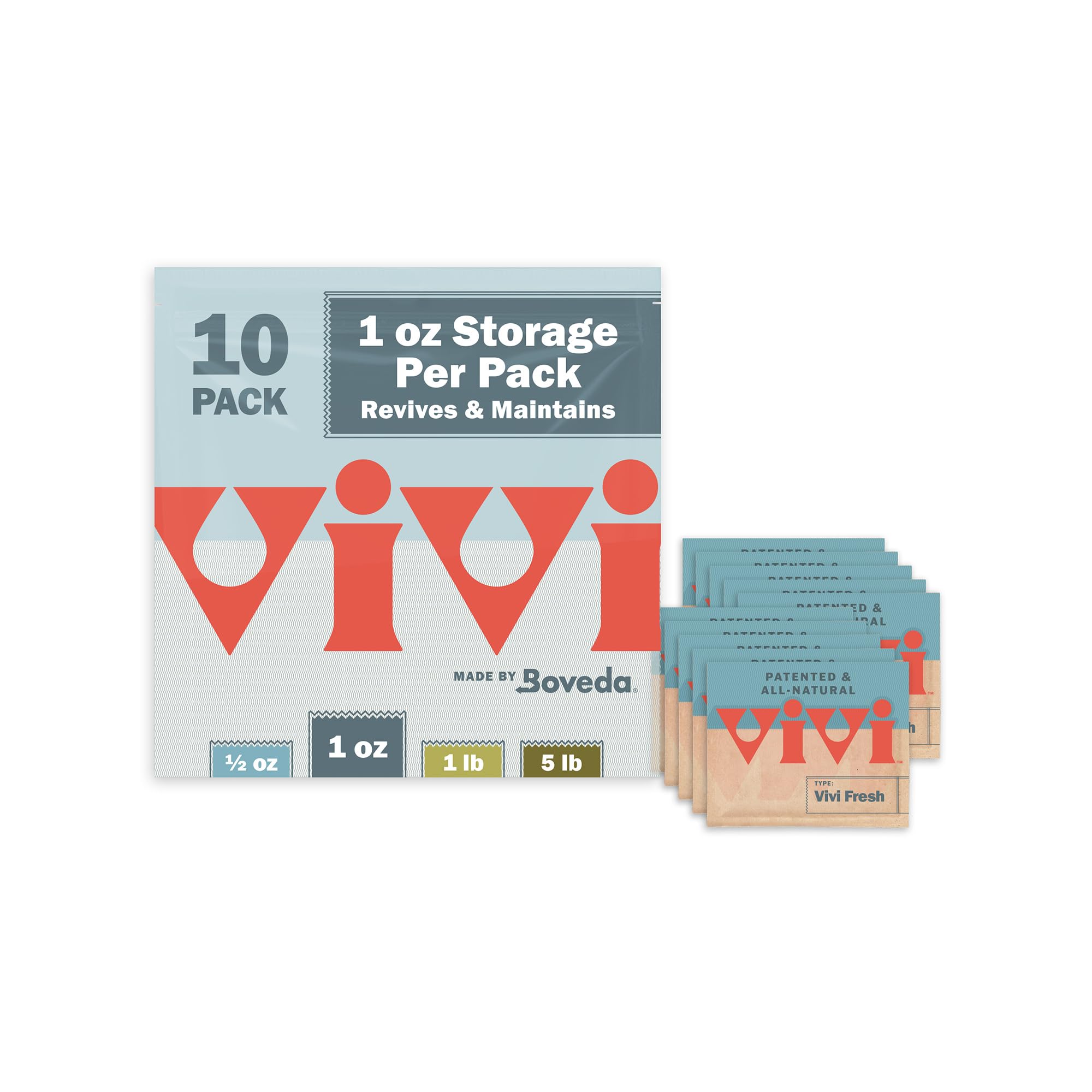 Vivi Fresh 5 LB Humidity Control Pack | Individually Wrapped | For All Airtight Storage Containers, Store Longer and Preserve Freshness | Made in the USA by Boveda