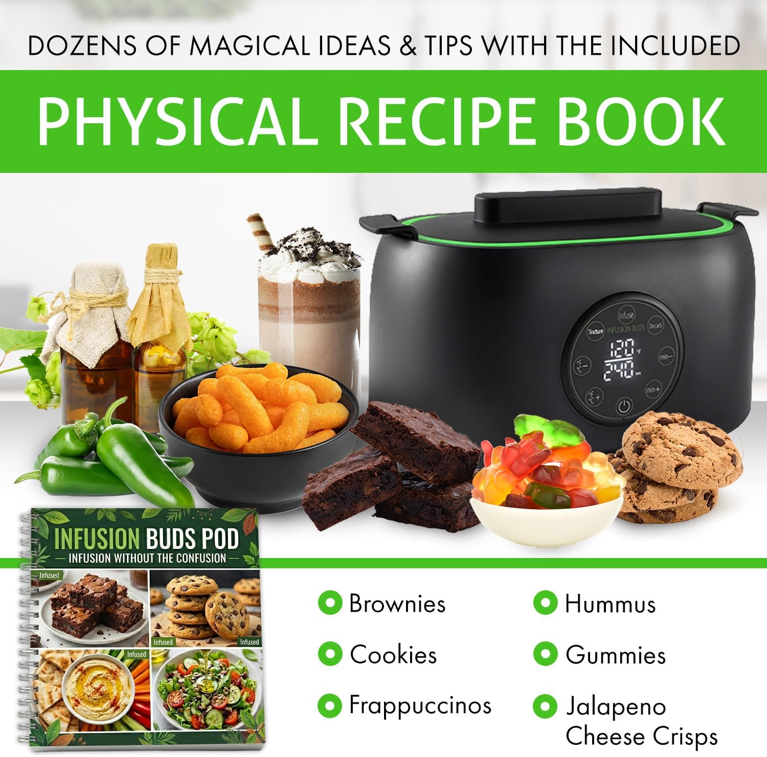2-in-1 Herb Decarboxylator and Infuser, Oil Infuser & Butter Maker Machine | Magically Decarb Herbs, Infuse Butter Oil and Tinctures, - Complete Kit with Recipe Book & All Accessories, 3 Cups Capacity