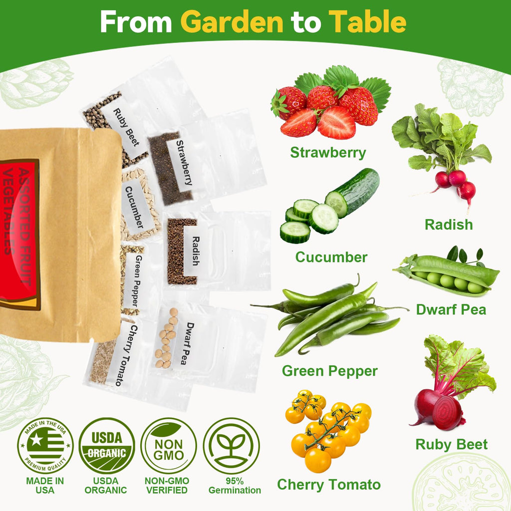 inbloom 12-Pod Pepper Seed Pod Kit for AeroGarden, iDOO, Ahopegarden Hydroponic Growing System, Include Cucumber, Red&Golden Tomato, Red Chili Pepper, Green&Yellow Pepper, Purple Pepper, 400+ Seeds