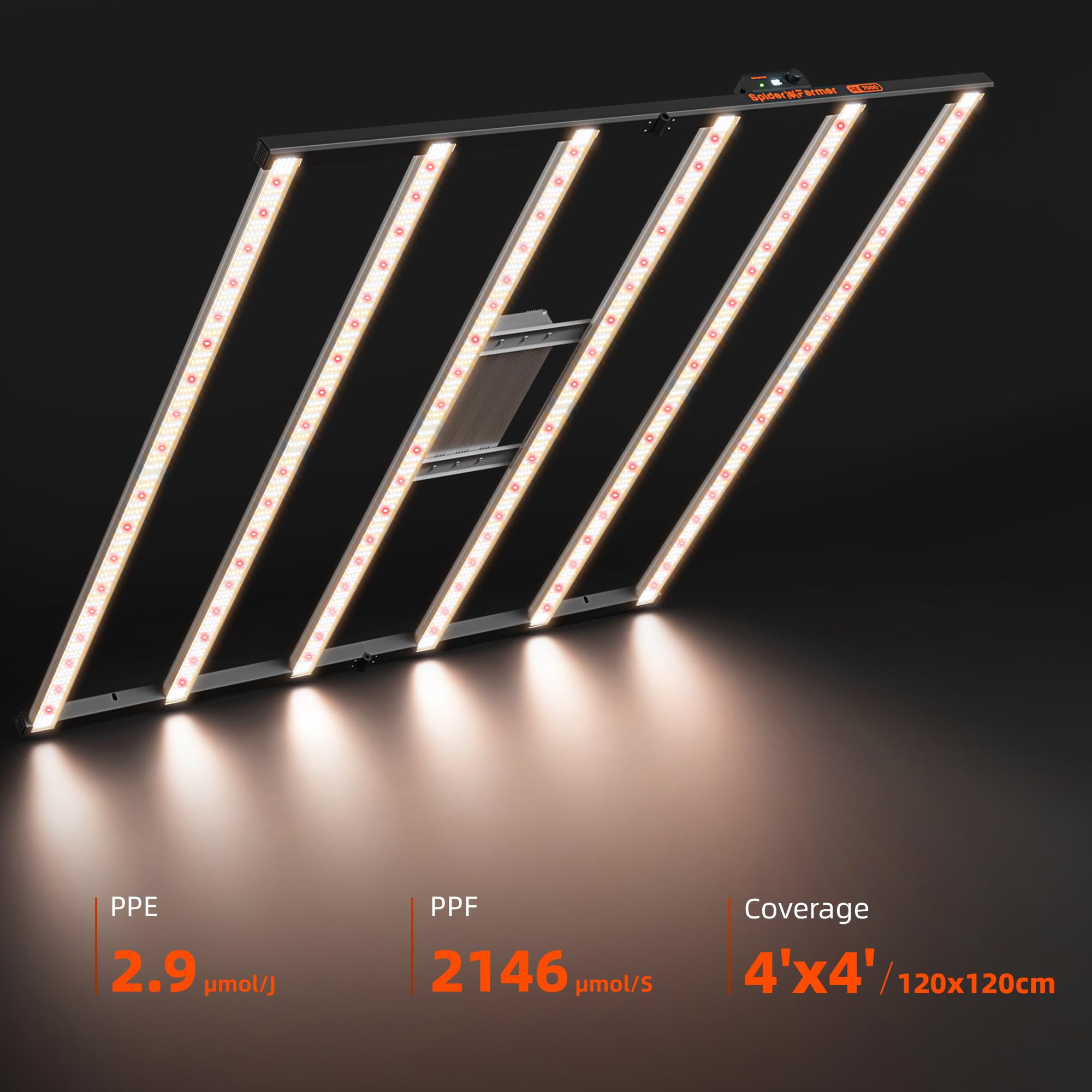 Spider Farmer SE4500 LED Grow Lights 320W, App Controlled & Osram Red | Dimmable Full Spectrum Bar Style Lamp with Osram Hyper Red, Fits 2x4 Grow Tent for Seedling Veg Flowering Indoor Plants