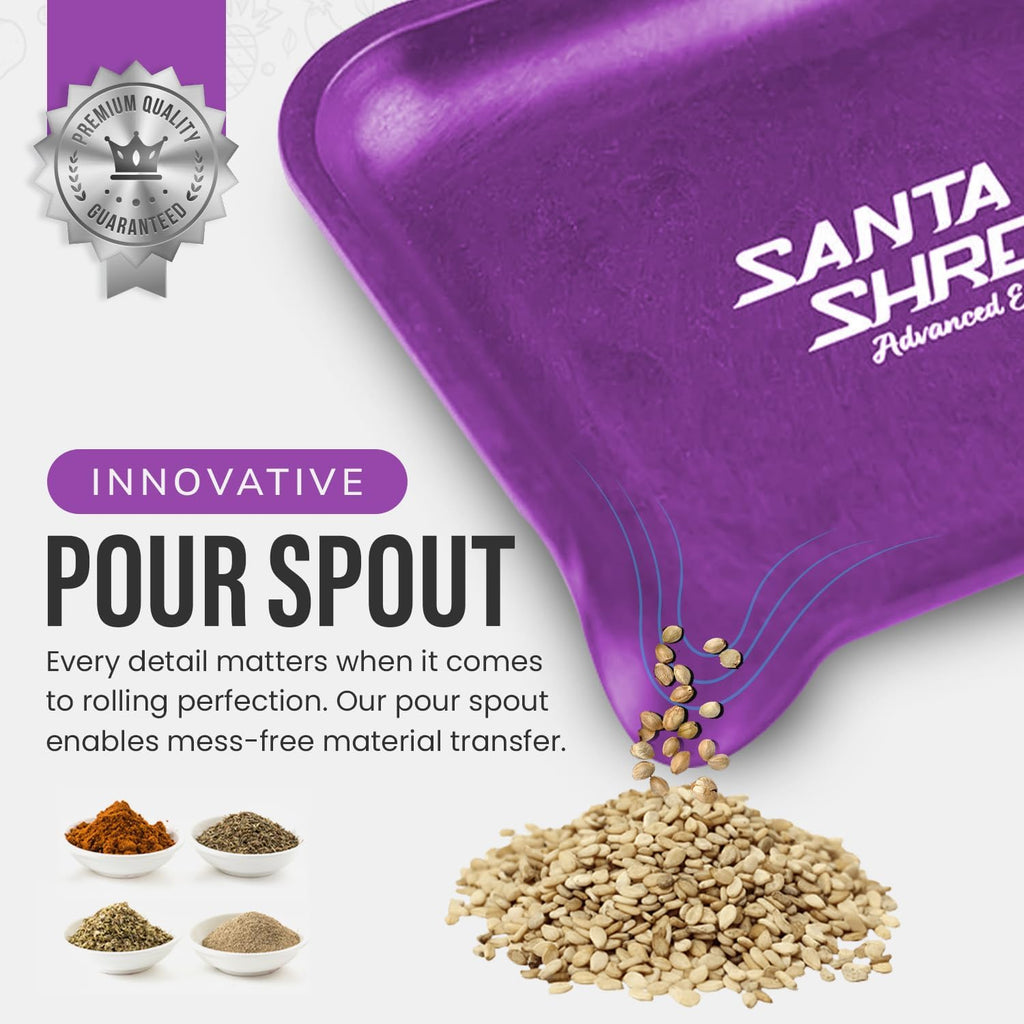 Santa Cruz Shredder Tray Kit With Spout For Easy Filling Smooth Rounded Edges - Small (Purple)