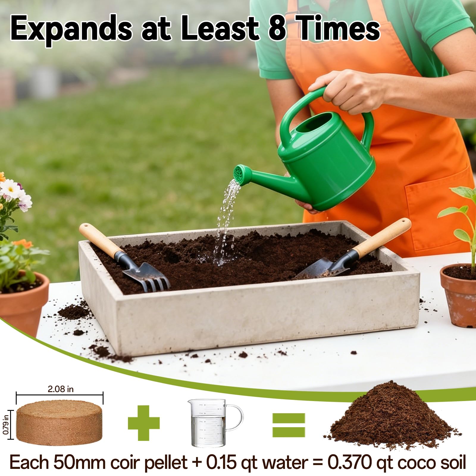 100 Pack 30mm Organic Coco Coir Pellets Seed Starter Soil | Low EC, pH Balance, Potting Soil Mix, Indoor Outdoor Plants, Herbs Houseplants Bonsai Vegetables Flowers