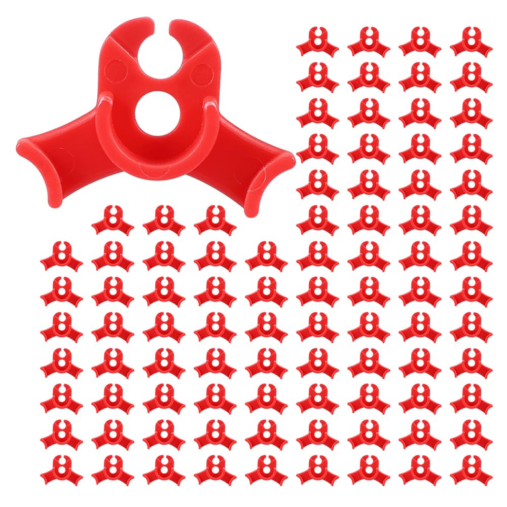 LucyPhy 30 Pack Plant Bender Angle Adjustable Plant Training Clips Low Stress Training Clips 90 Degrees Plant Stem(Circle Style,Red)