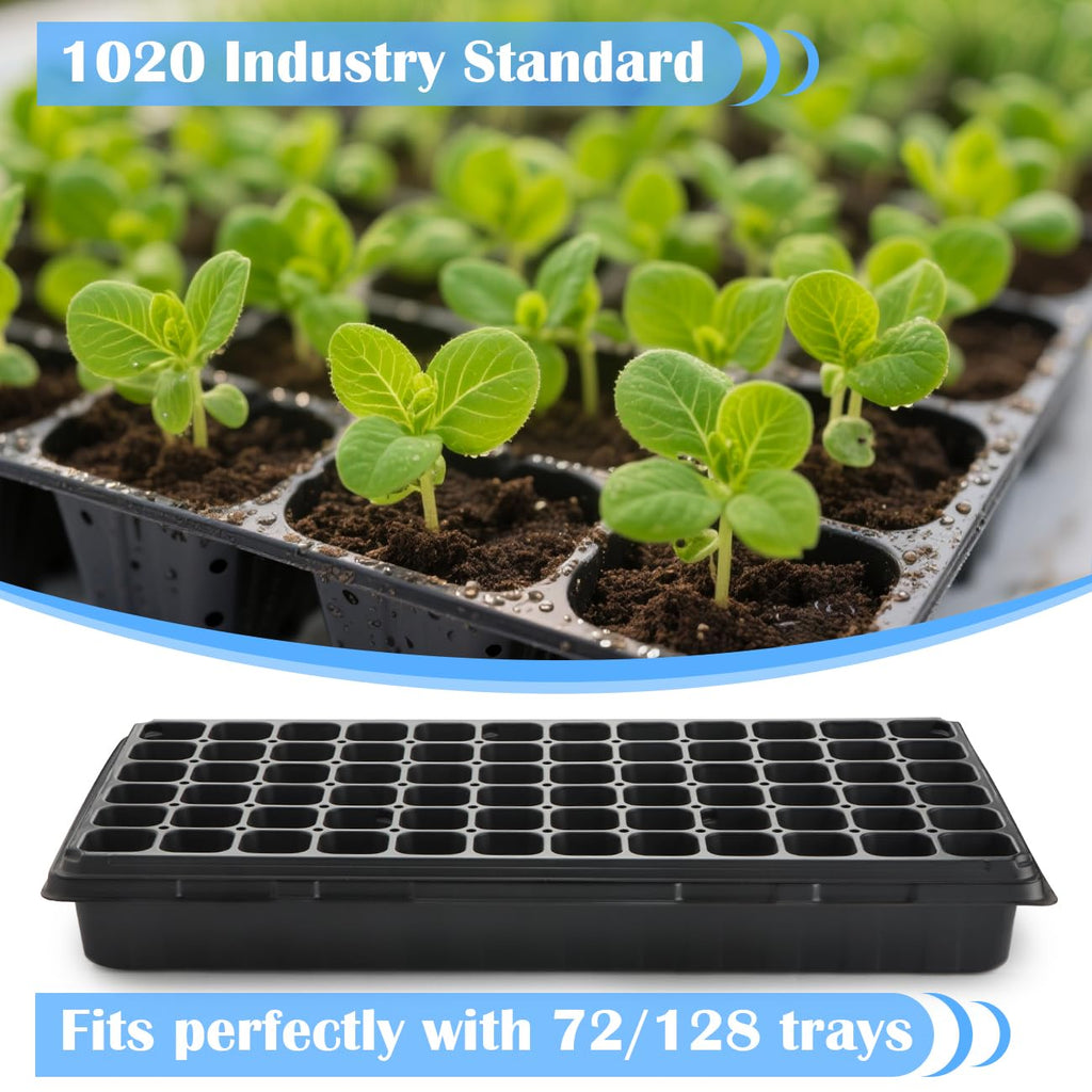 BTPLASTIK 10 Pack 7.3" High Humidity Domes for 1020 Seed Trays – Thicker Platic Clear Humidity Dome with Adjustable Vents, BPA-Free, Fits Standard 10"x20" Trays for Germination, Propagation, Cloning