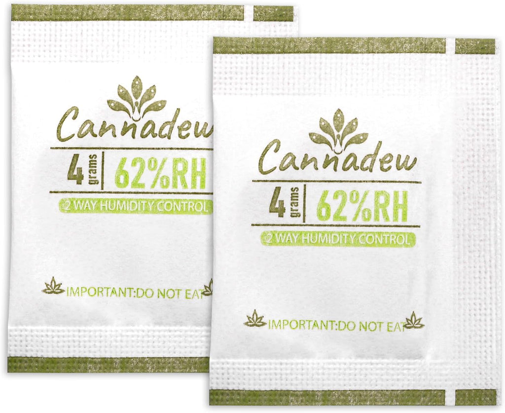 62% RH, 8g (15 Pack) Cannadew Humidity Packs Two-Way Humidity Control Pack - Moisture Absorbers & Hydration Packets for Curing and Storage