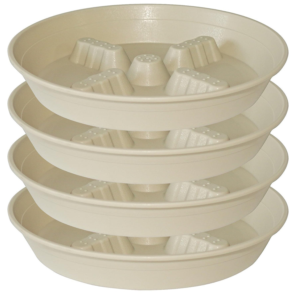 4 Pack Plant Saucer 8 inch, 10 12 14 17 inch, Plant Stand Plastic Plant Saucers for Indoors Outdoor, Heavy Duty Flower Planter Drip Trays for Pots, Pot Saucers for Plants, Grow Bags Saucers