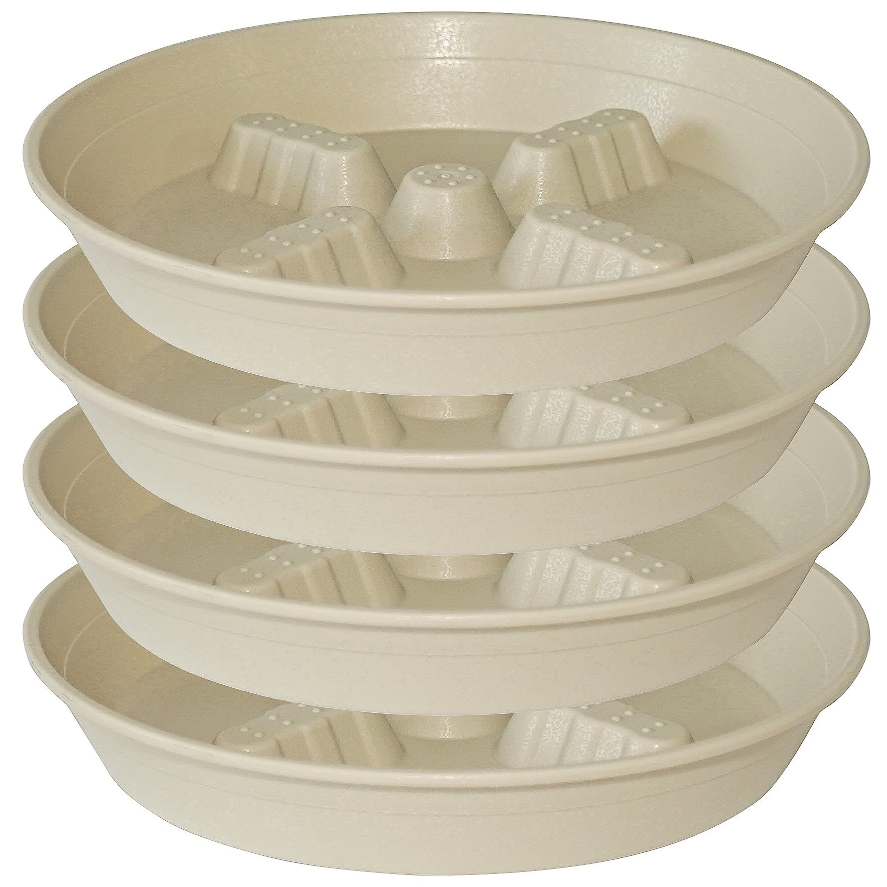 4 Pack Plant Saucer 8 inch, 10 12 14 17 inch, Plant Stand Plastic Plant Saucers for Indoors Outdoor, Heavy Duty Flower Planter Drip Trays for Pots, Pot Saucers for Plants, Grow Bags Saucers