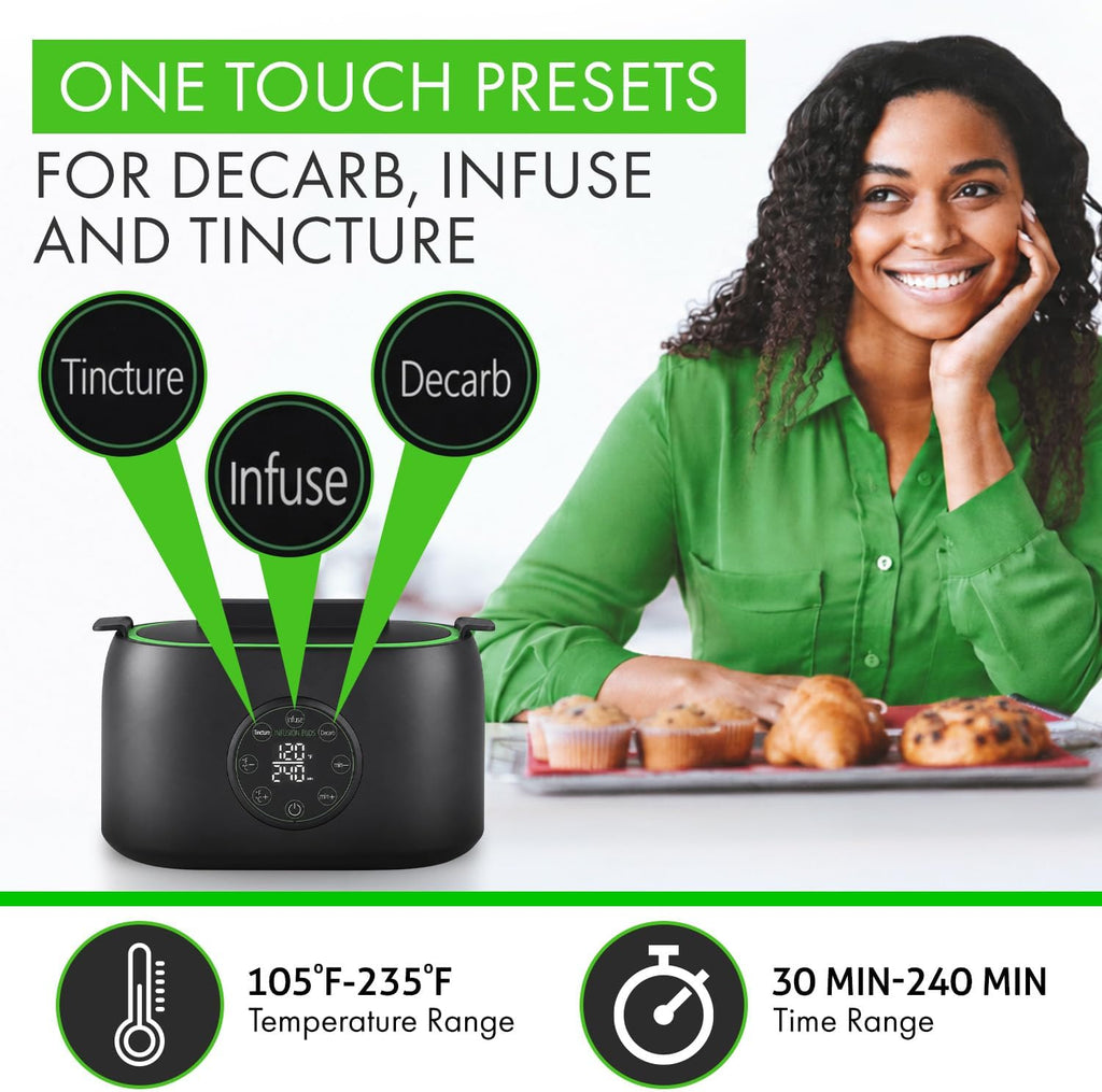 2-in-1 Herb Decarboxylator and Infuser, Oil Infuser & Butter Maker Machine | Magically Decarb Herbs, Infuse Butter Oil and Tinctures, - Complete Kit with Recipe Book & All Accessories, 3 Cups Capacity