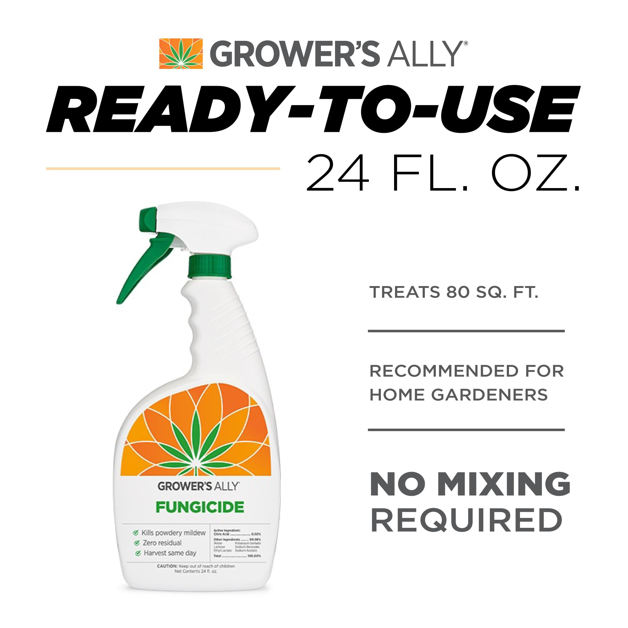 Grower's Ally Fungicide Concentrate for Plants, 8 Oz, Makes 5 Gallons