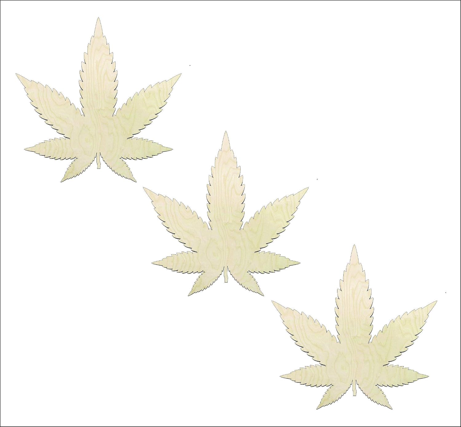 DIY 6 inch Marijuana Leaf Wood Cutout | Weed Leaf, CBD , Unfinished, Sanded, Weed Leaf Shape
