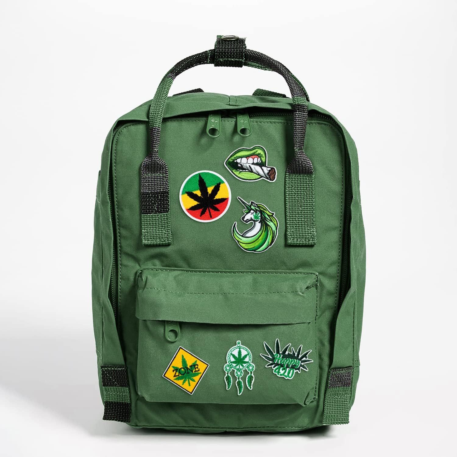 8Pcs Weed Iron on Patches Green Marijuana Leaves Pot Cannabis Smoking Happy 420 Have a Dope Sew on Embroidered Applique Repair Patch DIY Craft Accessories for Stoner Clothing Jacket Jeans Backpack Hat