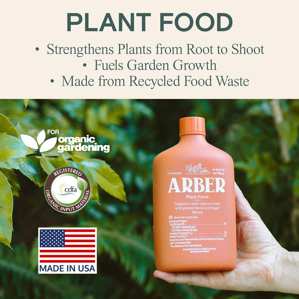 Organic Plant Food Liquid Fertilizer - Houseplants & Garden Concentrate | Nutrient Formula, Indoor and Outdoor Use, Houseplants and Gardens, Root Development, Foliage Growth, Bloom, Immunity Support