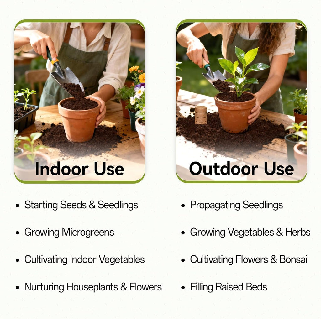 100 Pack 30mm Organic Coco Coir Pellets Seed Starter Soil | Low EC, pH Balance, Potting Soil Mix, Indoor Outdoor Plants, Herbs Houseplants Bonsai Vegetables Flowers