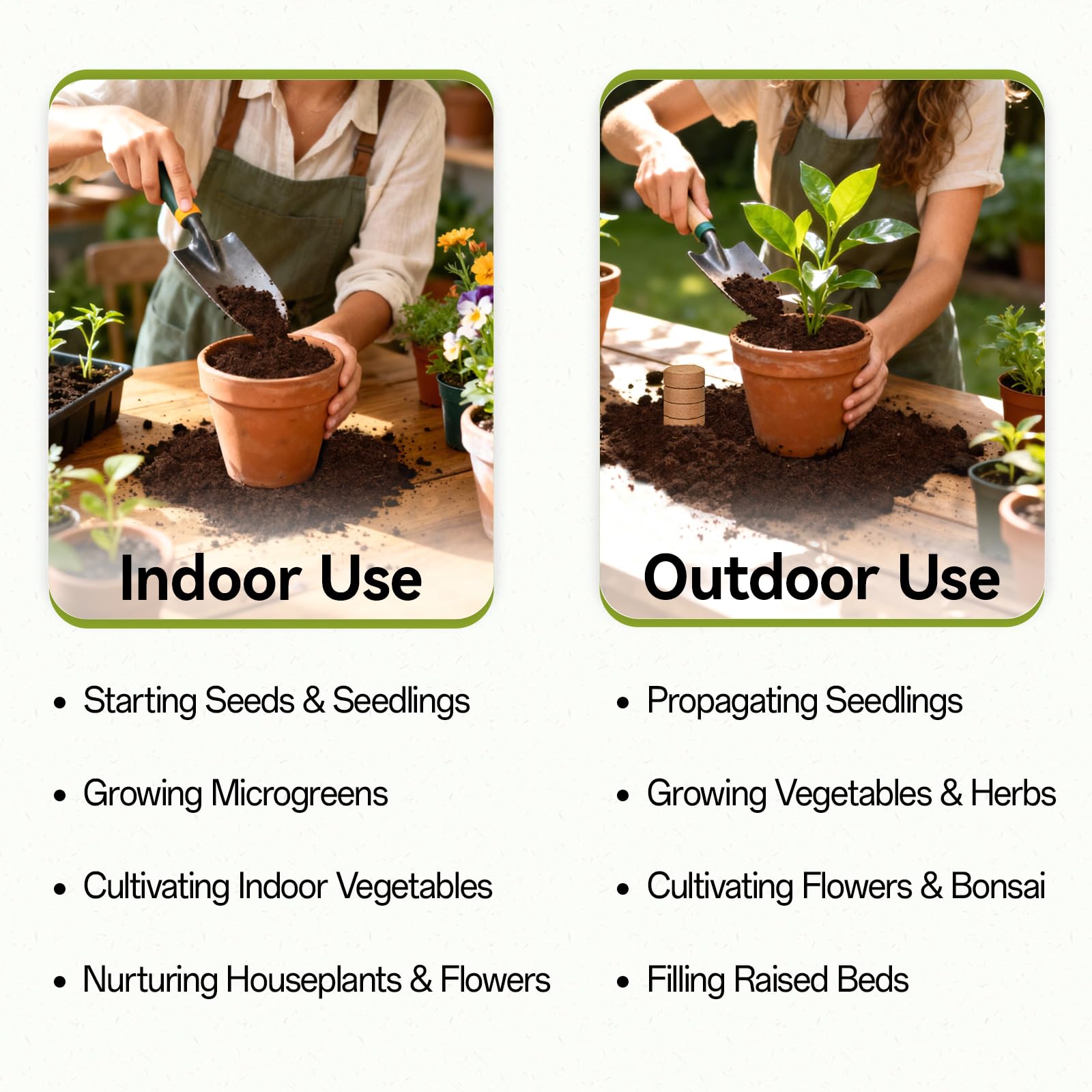 100 Pack 30mm Organic Coco Coir Pellets Seed Starter Soil | Low EC, pH Balance, Potting Soil Mix, Indoor Outdoor Plants, Herbs Houseplants Bonsai Vegetables Flowers
