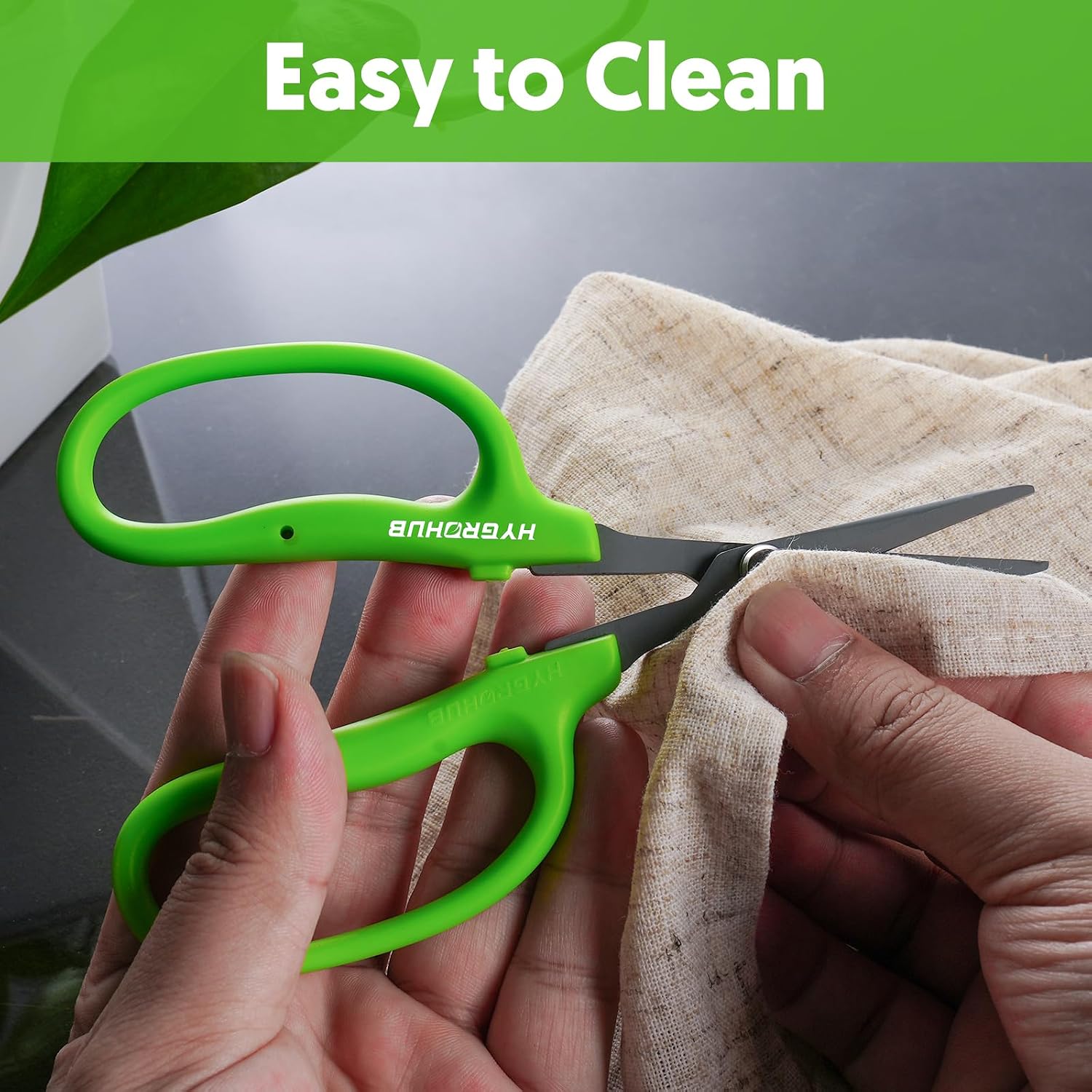 Garden Scissors, 6-in Curved Blade Pruning Shears, Non-Stick Coated Steel | Sharp Small Gardening Snips for Plants, Herbs, Flowers in Grow Tent and Hydroponics, Garden Trimming Tools, Easy to Clean