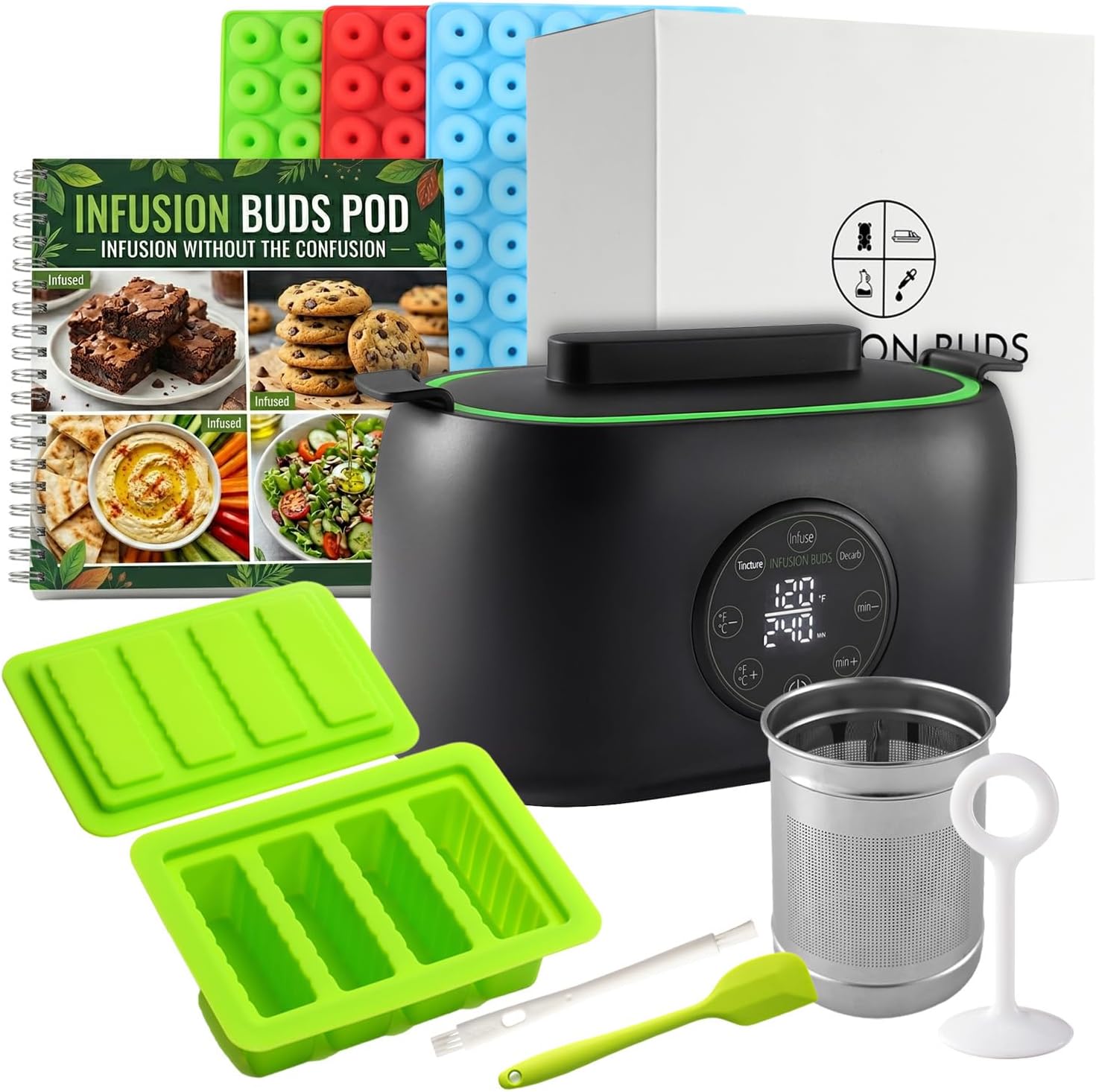 2-in-1 Herb Decarboxylator and Infuser, Oil Infuser & Butter Maker Machine | Magically Decarb Herbs, Infuse Butter Oil and Tinctures, - Complete Kit with Recipe Book & All Accessories, 3 Cups Capacity