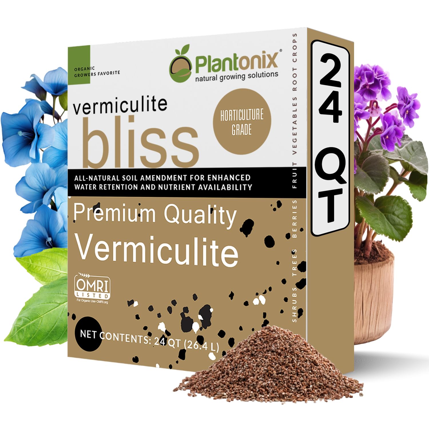 Coco Bliss (10lbs) - Organic Coco Coir for Plants - OMRI-Listed Coco Coir Brick for Garden Soil & Potting Mixes - Coconut Fiber Substrate Mixes with Potting Soil for Indoor Plants & Outdoor Plants
