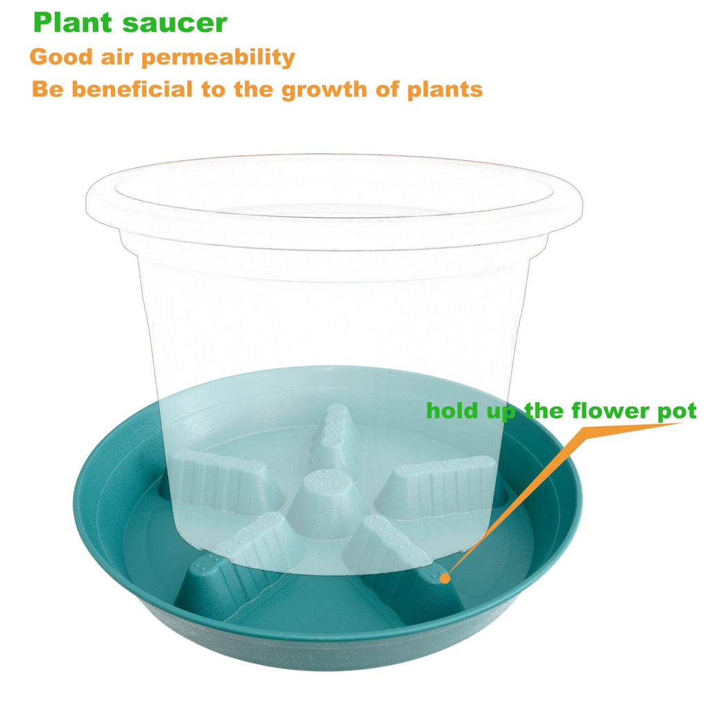 4 Pack Plant Saucer 8 inch, 10 12 14 17 inch, Plant Stand Plastic Plant Saucers for Indoors Outdoor, Heavy Duty Flower Planter Drip Trays for Pots, Pot Saucers for Plants, Grow Bags Saucers