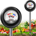 Vitamicor Probador de suelo 4 en 1, medidor de humedad de plantas sin batería con PH/humedad/prueba de luz/fertilizante, medidor de pH del suelo para jardín, césped, plantas en maceta, granja (rotación de 90°)