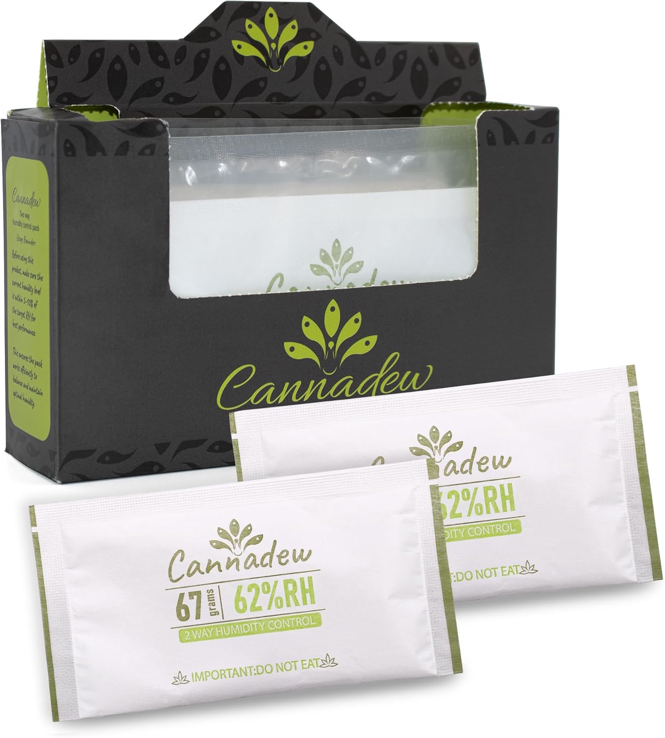 62% RH, 8g (15 Pack) Cannadew Humidity Packs Two-Way Humidity Control Pack - Moisture Absorbers & Hydration Packets for Curing and Storage