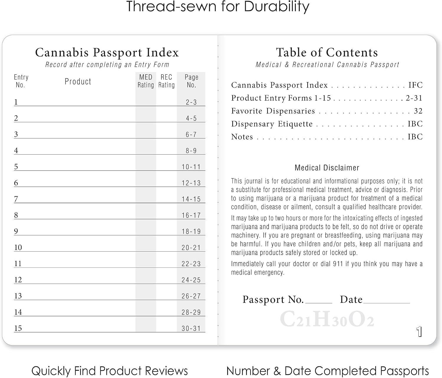 Medical & Recreational Cannabis Passport: Marijuana Log Book & Cannabis Tracking Journal - A Great Gift For Marijuana Patients & Recreational Cannabis Enthusiasts